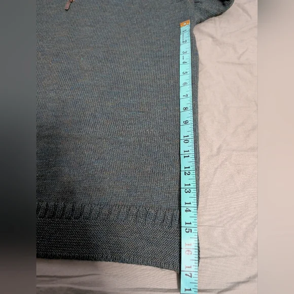Vintage Peregrine Quarter Zip Wool Knit Sweater Men's Medium Heathered Green